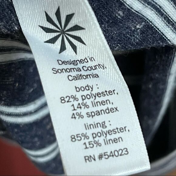 Athleta Charcoal Gray Striped Linen Blend Tank Dress XS - Picture 5 of 7